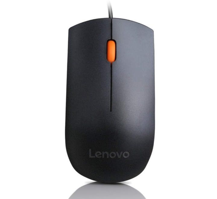 Lenovo 300 Wired Plug & Play USB Mouse, High Resolution 1600 DPI Optical Sensor, 3-Button Design with clickable Scroll Wheel, Ambidextrous, Ergonomic Mouse for Comfortable All-Day Grip (GX30M39704)
