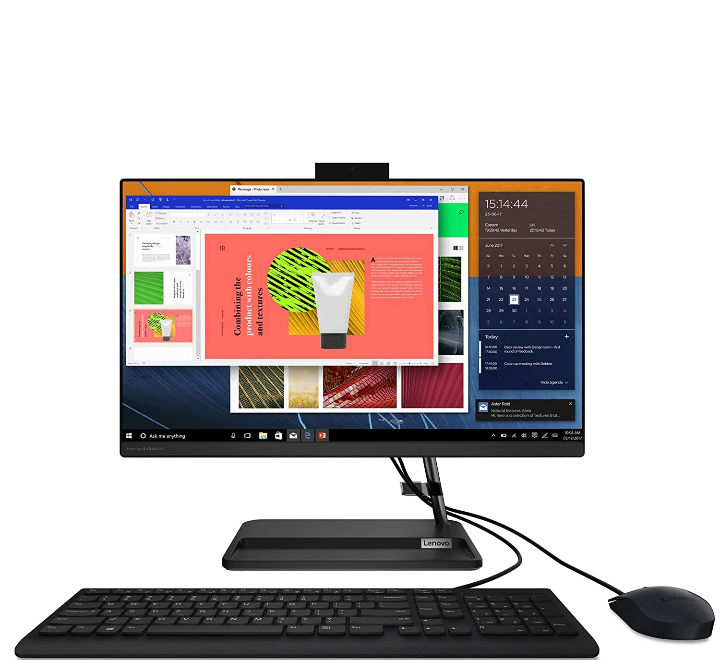 Lenovo IdeaCentre AIO 3 11th Gen Intel i3 23.8" FHD IPS 3-Side Edgeless All-in-One Desktop with Alexa Built-in (8GB/1TB HDD/Win11/MS Office 2021/HD 720p Camera/Wireless Keyboard & Mouse) F0G0015LIN