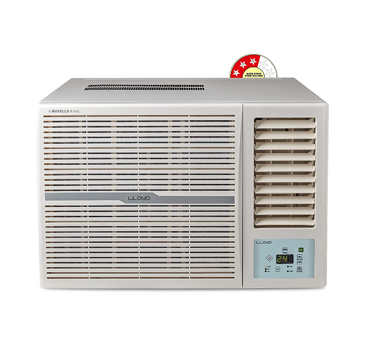 Havells Lloyd 1.5 Ton 3 Star Window AC (GLW18B3YWSES, 100% Copper, White with Silver Deco Strip)