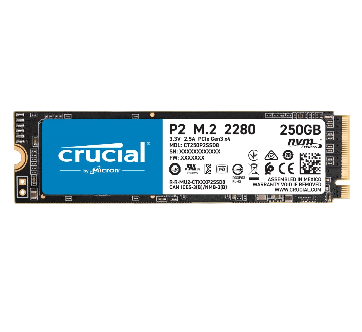 Crucial P2 250GB 3D NAND NVMe PCIe M.2 SSD