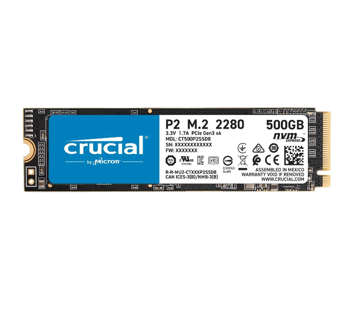 Crucial P2 500GB 3D NAND NVMe PCIe M.2 SSD