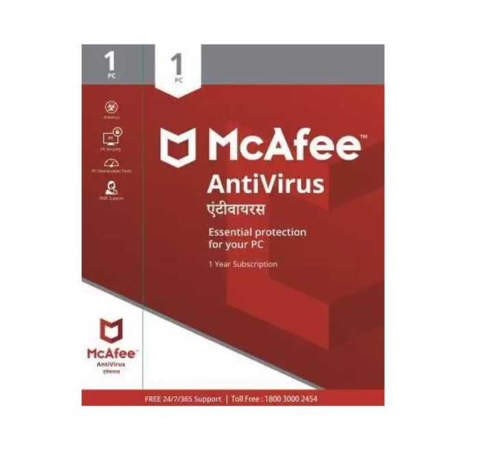 McAfee Anti-virus 1 User 1 Year 